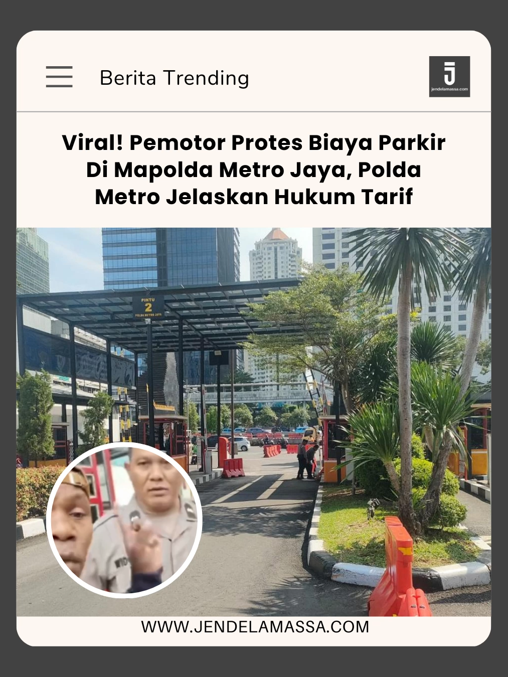 Sebuah video viral memperlihatkan pengendara motor yang memprotes biaya parkir di Markas Polda Metro Jaya.  📌 Baca selengkapnya : jendelamassa.com #fyp #foryou #pengendaramotor #protes #parkir #poldametrojaya #hukum #tarif #pelayanan #buruk #trending