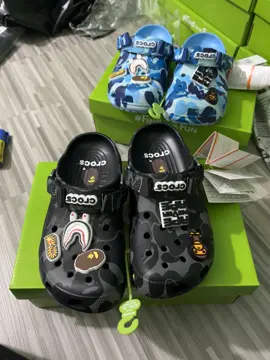 Sẵn đen full sz😍 3xx #phuhieusile #reviewquanao #crocs #bape #mcqueen 