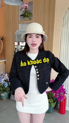 Sơmi kẻ sọc tweed đệm vai sang chảnh