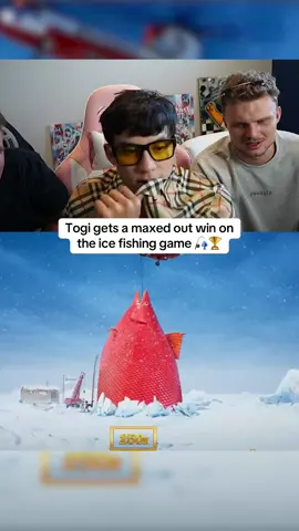 Togi gets a maxed out win on the ice fishing game 🎣🏆 #kickstreaming #fishinggame #fishing 