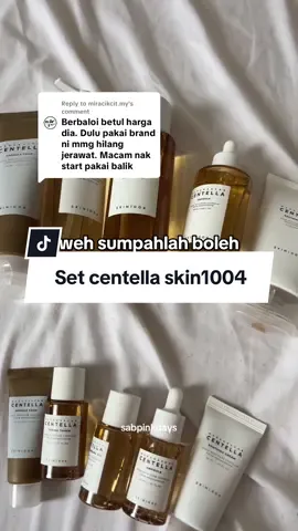 Replying to @miracikcit.my lengkap set gini harga pn murah, boleh start pakai balik 😍 #skin1004 #skin1004my #centella #soothingskincare #sensitiveskin 