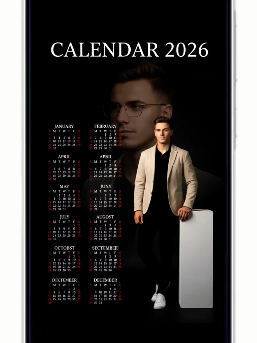 كيف تصمم صورة لك مع تقويم 2026 باحترافية بالذكاء الاصطناعي . 