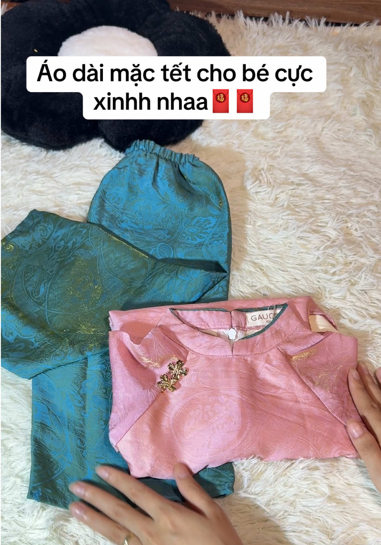 Áo dài mặc tết cho bé#embedangyeu #aodaitetchobe #xuhuong 