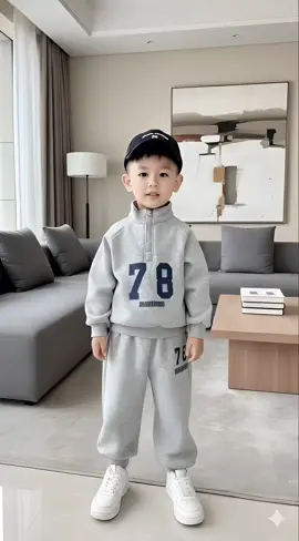 Ảnh Thật K túi ) set bộ nỉ ấm áp cho bé Trai Sành Điệu cổ bẻ phối đường chỉ may kĩ in số 78 cho bé trai từ 9-25kg#bothudongchobe #bothudongbetrai #bodaitaybegai #quanaotreem #quanbobetrai 