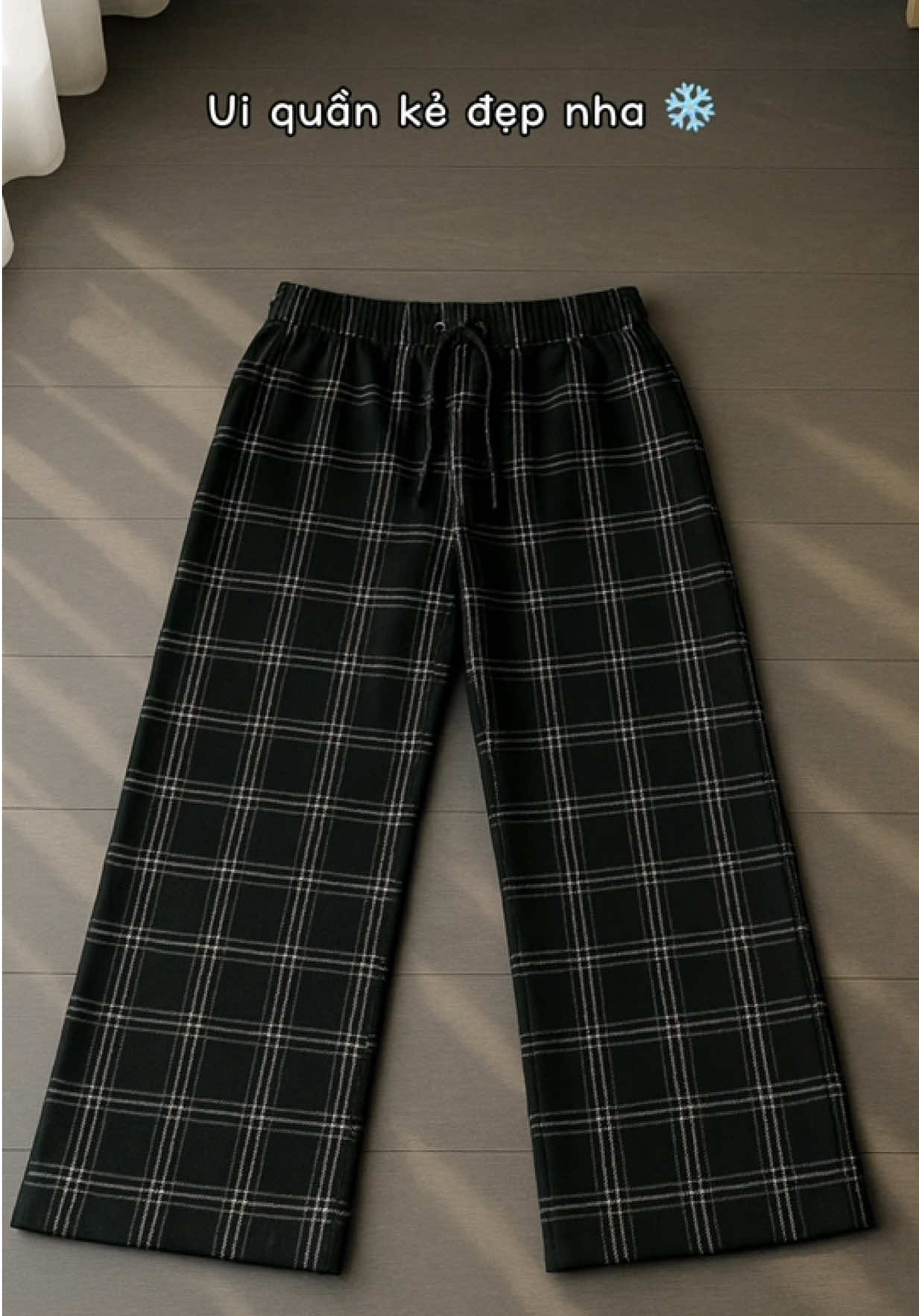 Quần Caro Ống Rộng Vải Dạ Nhung Dày Dặn #xuhuong #outfit #quanongrong 