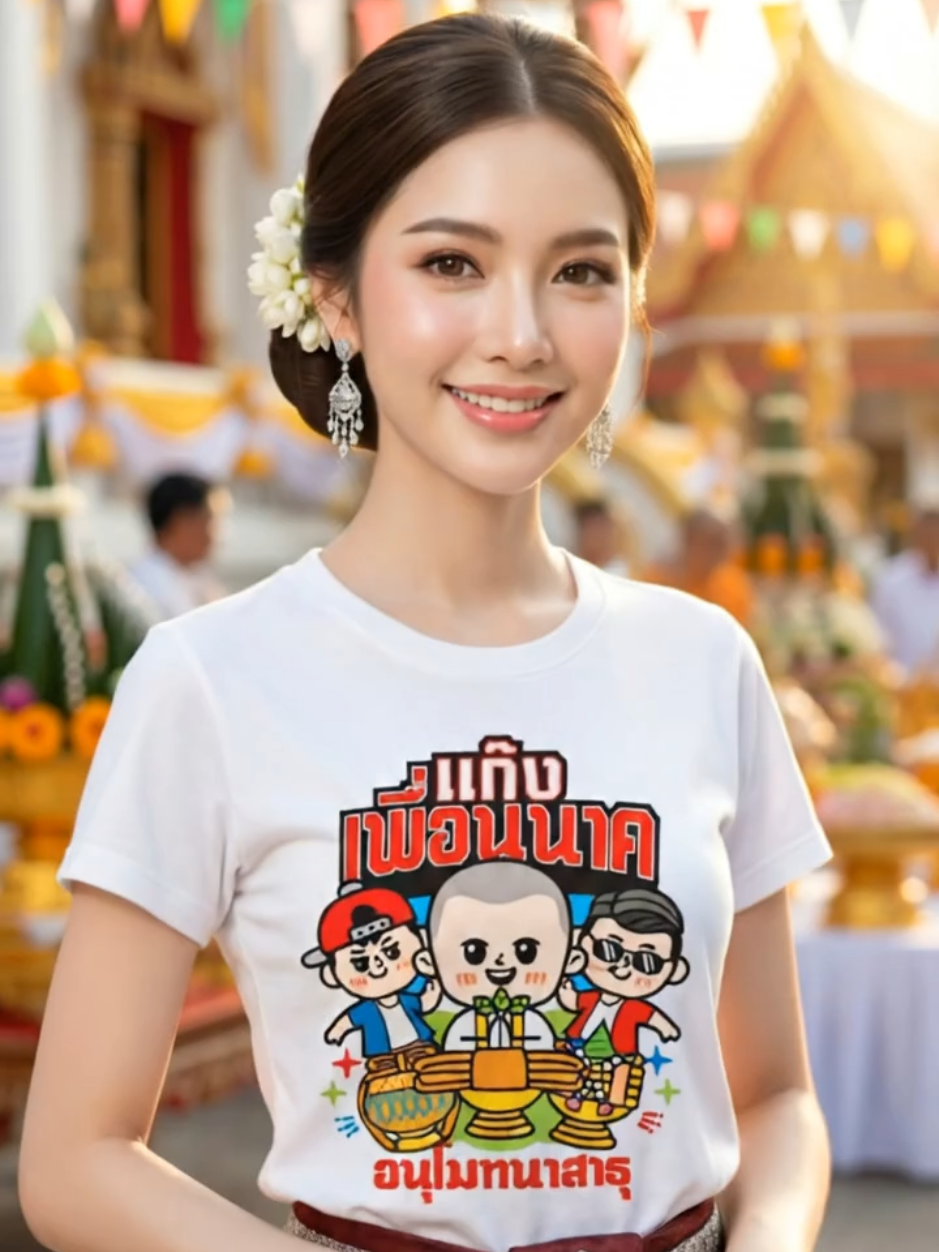 บรรยากาศวัดทำให้ใจสงบเสมอ…สุขง่าย ๆ แบบนี้ดีจังค่ะ 🌿 #เสื้องานบวช #เสื้อทีมงานบวช #เสื้องานบุญ #ชุดไปงานบวช #สมุทรปราการ 