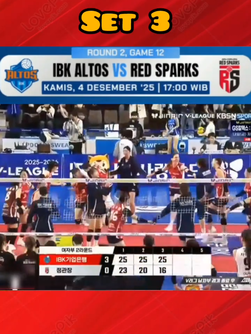 red Sparks vs ibk altos 0:3 hari ini #volleyball #redsparks #ibkaltos 