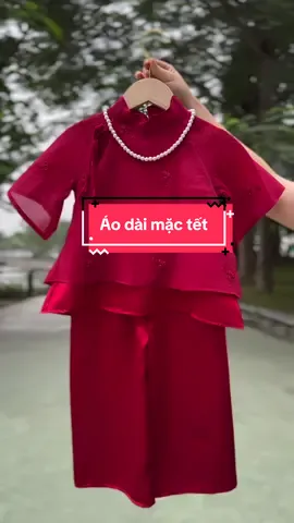 Set áo voan thêu 2 lớp mặc tết xinh lắm ạ #aodaitet #aodaimactetchobe #aodai #phapphucchobe #tet2026 