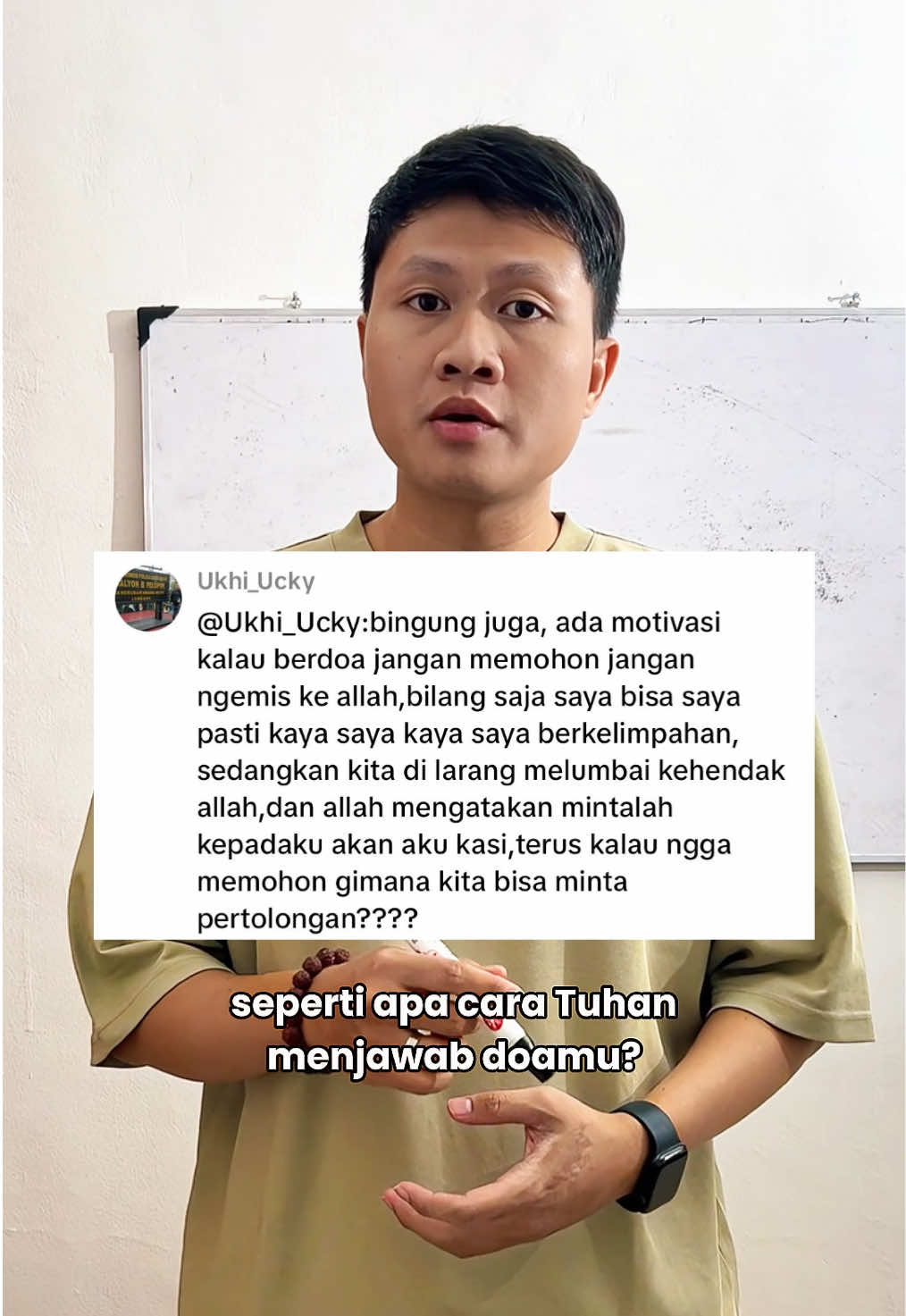 Setelah frekuensi batin mencapai wholeness, barulah Tuhan menampakkan wujud terbaik dari doa tersebut. Bukan wujud yang kita inginkan, tapi wujud yang paling tepat menurut-Nya.  DM (messages) saya 