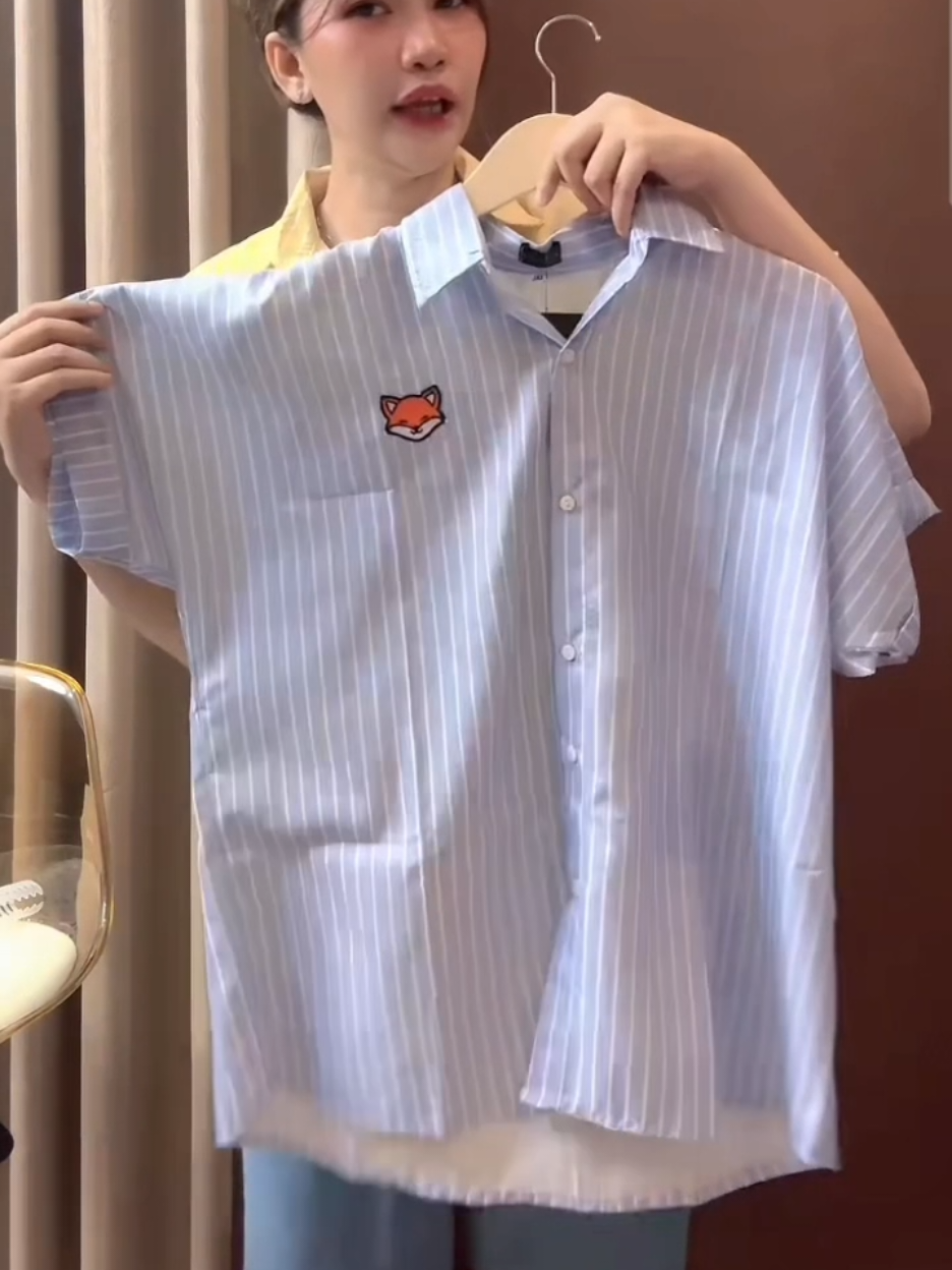 Ruby XL XXL XXXL 5L LD 110 120 130 140 Blouse Katun Miracle Salur Patch Karakter Oversize Atasan Wanita Bigsize Lengan Pendek Size Jumbo by ALSAVA #blouse #atasanwanita #blousemurah #blousekekinian #fyp 