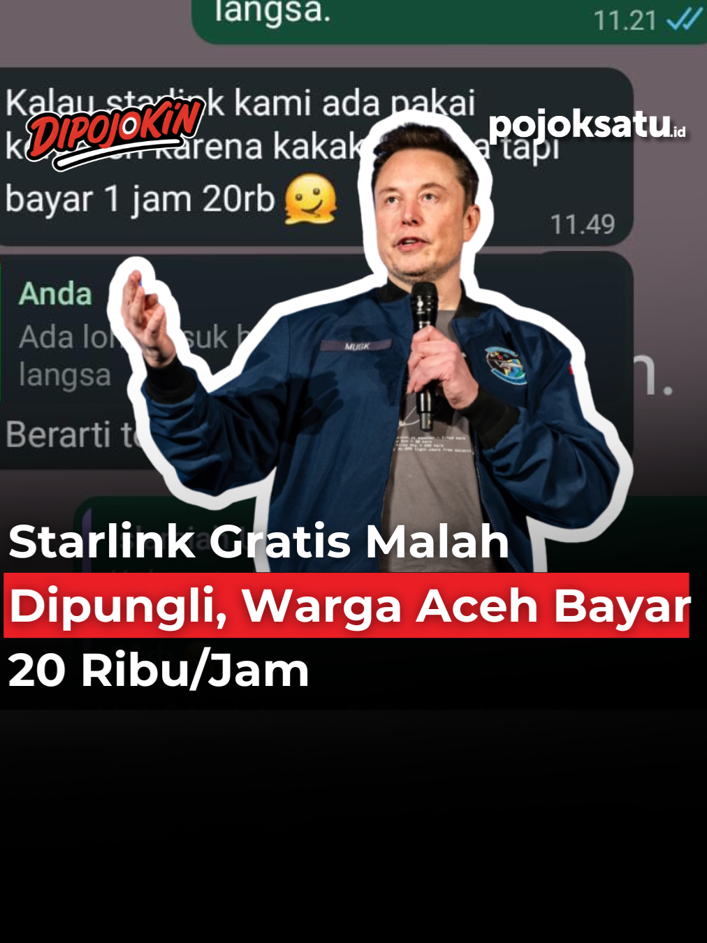 Internet bantuan yang seharusnya gratis untuk korban banjir Aceh, malah dijual oknum di posko sementara. Starlink resmi dari Elon Musk gratis sampai 31 Desember 2025, tapi di lapangan warga dipaksa bayar akses per jam dan biaya tambahan listrik. Bantuan kemanusiaan seharusnya selamatkan orang, bukan bikin hidup mereka makin susah. Pikirkan, kalau yang gratis pun bisa disalahgunakan, masih pantaskah disebut bantuan? #pojoksatu  #pojoksatuberita