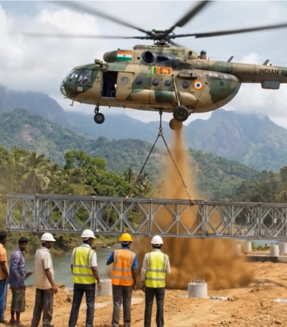ඉන්දියාවෙන් ලැබුනු සුපිරි සපෝර්ට් එක! 🇮🇳🤝🇱🇰 අඩි 110ක් දිග පාලම් ගුවනින්ම ලංකාවට. #srilankan_tik_tok🇱🇰 #srilanka #india 