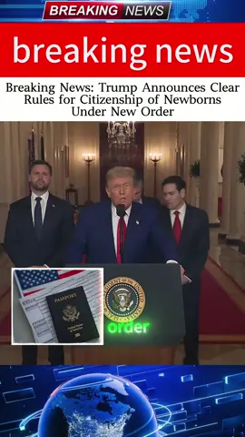 breaking: Trump Announces Clear Rules on Newborn Citizenship Under New Order ||NN #USAUpdate #USPolicy #CitizenshipNews #AmericaToday #AI This content is generated by AI and is intended for informational and entertainment purposes only. The audio or text provided does not represent real events unless explicitly stated and should not be considered official or factual reporting. Always verify information from credible sources for accuracy. #fyp #foryou #usa🇺🇸 #tiktok 