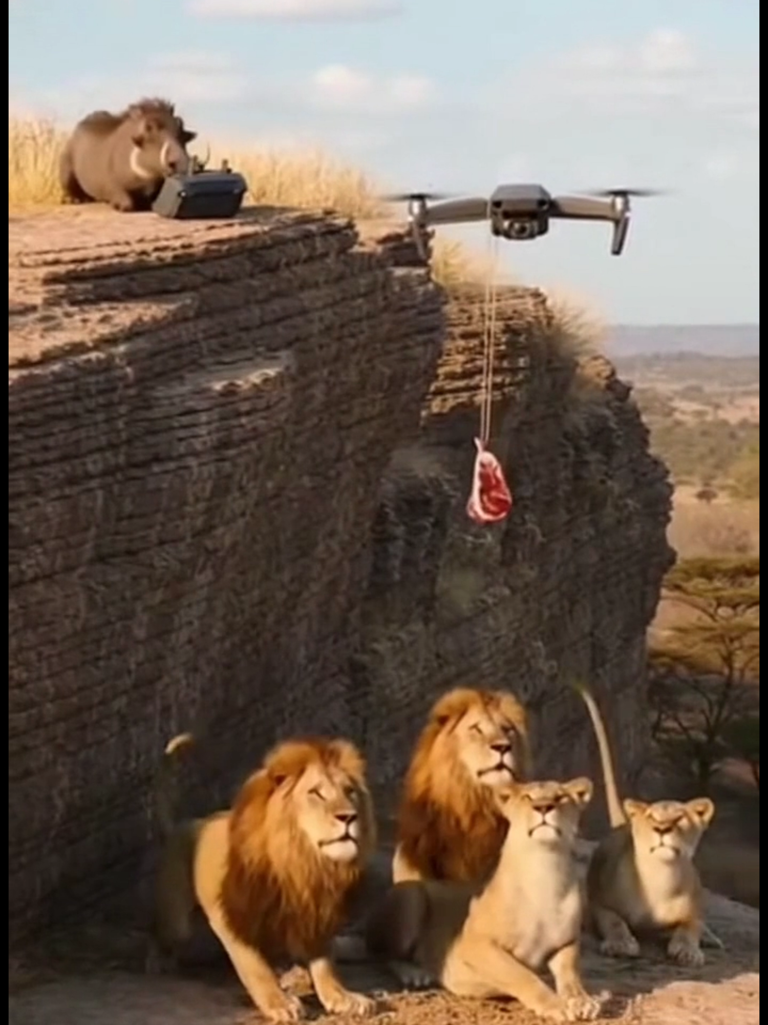 😂 Warthog vs Lion Funny Moments 🦁🐗 #animals