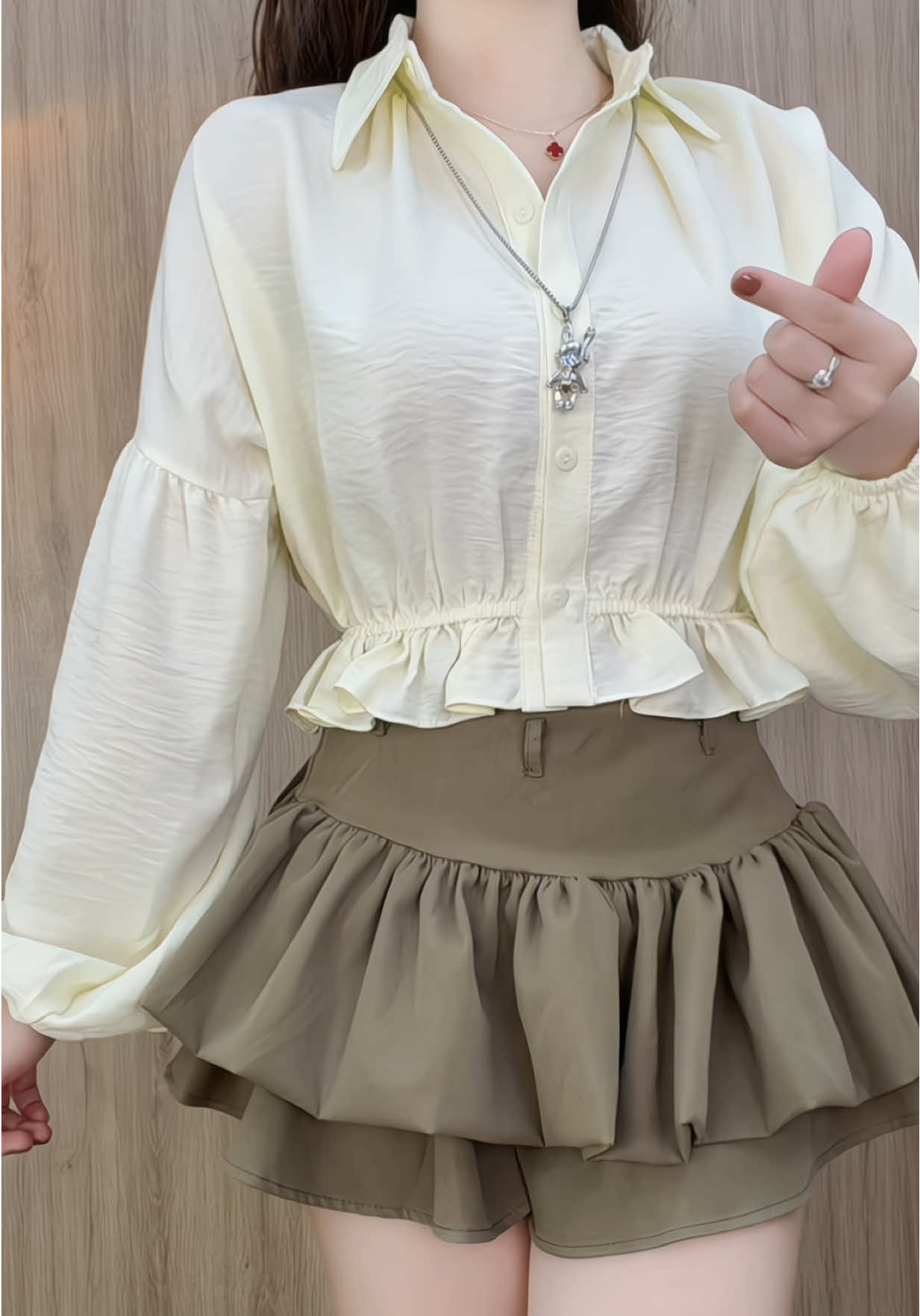 Áo somi croptop tay bồng xinh lém nì #áo #thoitrangnu 