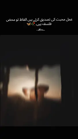 عمل محبت کی تصدیق کرتے ہیں الفاظ تو محض فلسفہ ہیں۔🥀🦋 #poetrystatus #triending #foryoupagе #poetry #fyppppppppppppppppppp 