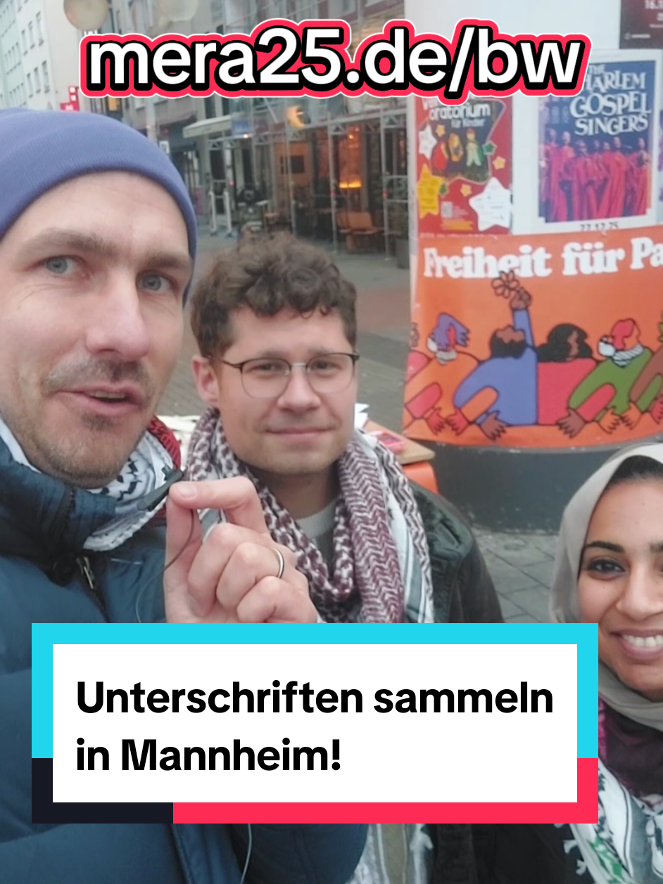 Jetzt Unterschreiben auf mera25.de/bw für #MERA25 Baden-Württemberg, gegen Waffenexporte, #Krieg und Militarisierung. Für ein friedliches Land treten wir an! @JohannesFehr mit Miriam und Fredrik in Mannheim. #Frieden #badenwurtemberg #Politik 