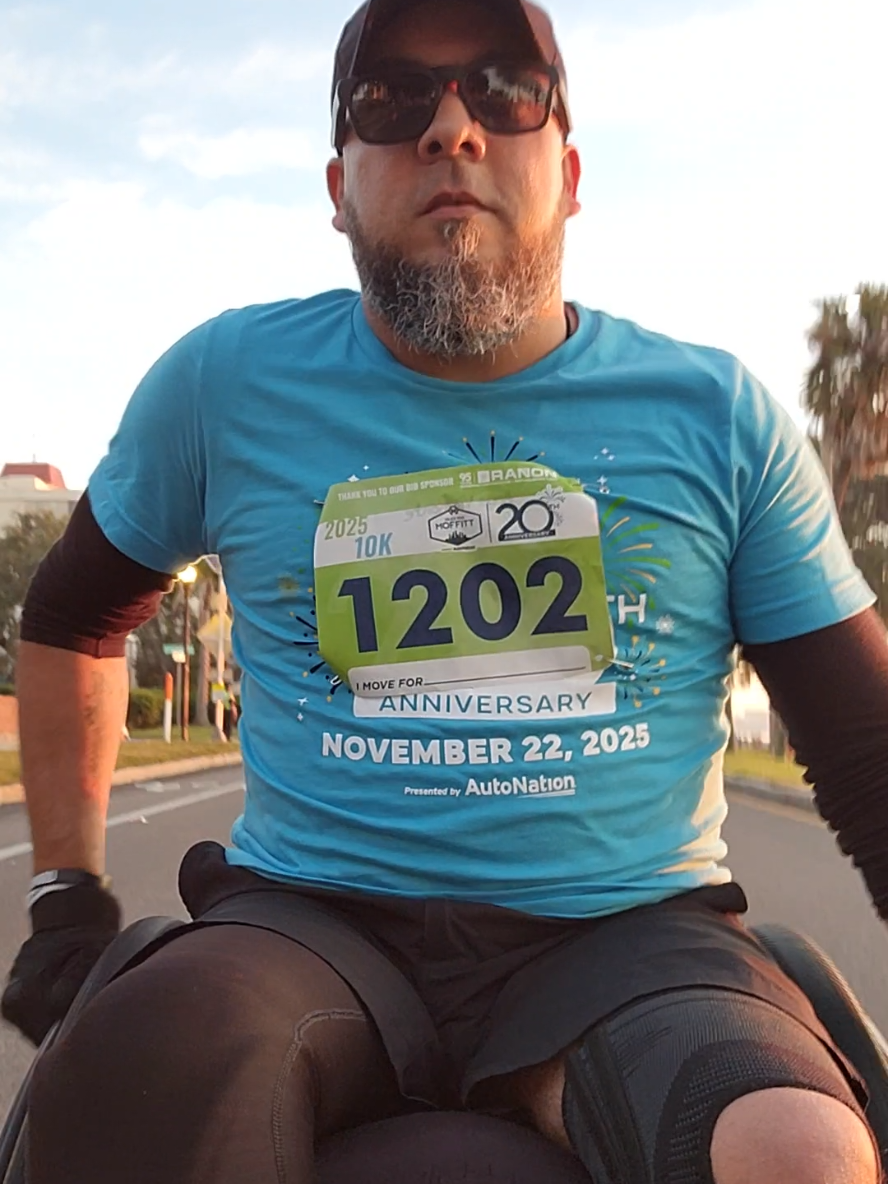 More clips from my Miles for Moffitt 10K run. #fyp #amputee #wheelchair #crps #milesformoffitt 
