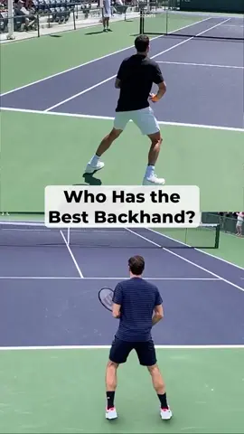 Drop your favorite below👇🏼 Video credit: @zenracquets #tennis #dimitrov #federer #backhand #fyp