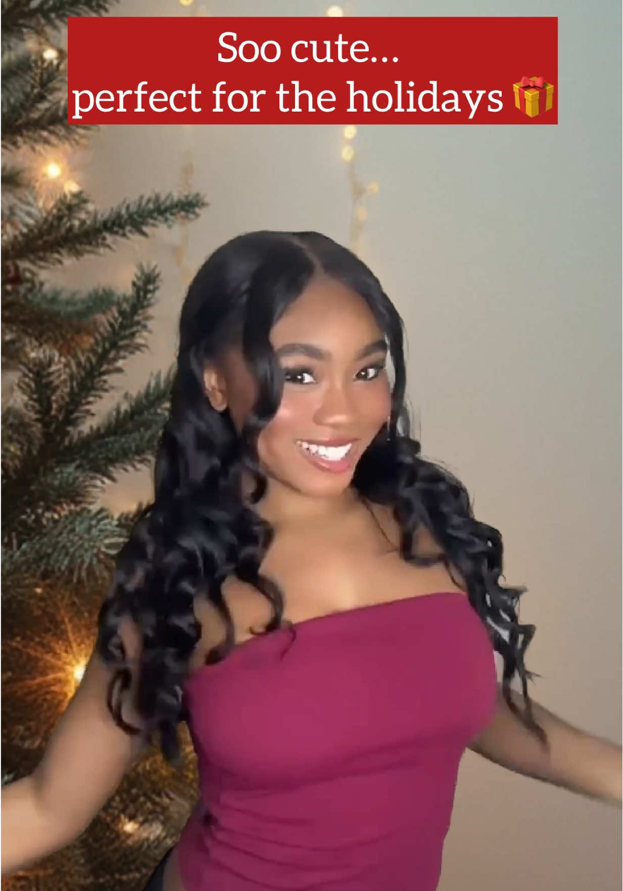 Love my @wavytalkofficial 5-in-1 Curling Wand Set 💗 Should I wear my hair like this for Christmas?? 🤷🏽‍♀️  #wavytalk #wavytalk5in1 #wavytalkmulticurl #holidayreadyhair #christmashair 
