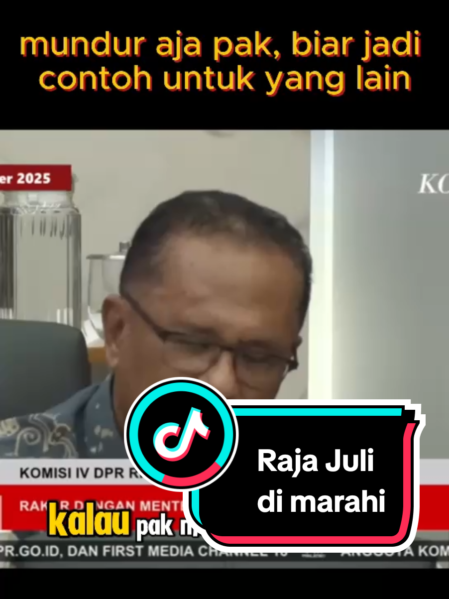 mundur, mundur, mundur, mundur. seorang anggota DPR menyarankan Raja Juli mundur dari menteri kehutanan #menhut #rajajuliantoni #DPR #fyp #izintambang 
