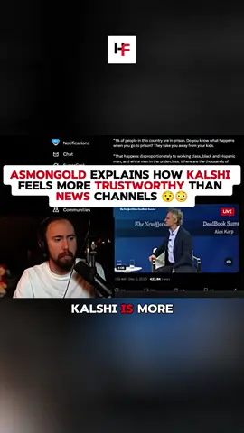 Asmongold Explains how Kalshi  feels more trustworthy than  news channels 😯😳 . . . #asmongold #asmongoldclip #streamclips #kalshi #streamer #fypシ 