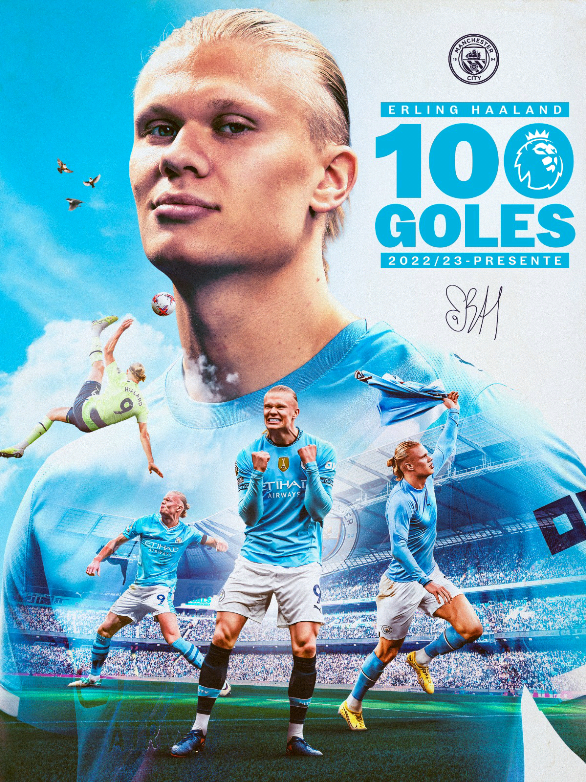 Erling Haland 100 Goal di premier league dan menjadikan sejarah premier league @erlinghaaland  #manchestercity #mancity #PremierLeague 