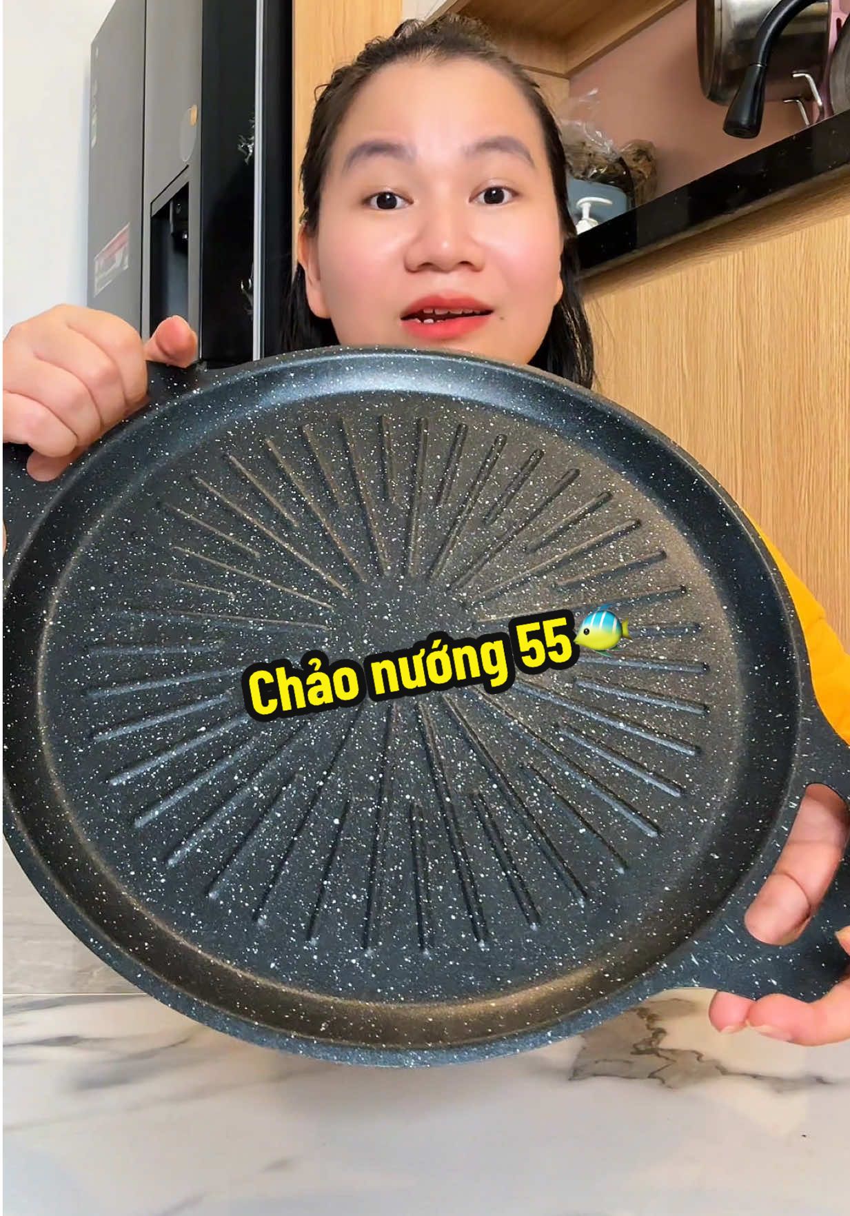 Chảo đá nướng thịt chống dính size 34cm #chaoda #chaodanuongchongdinh #chaodanuong #chaonuongdakhongdau #meshinshop 
