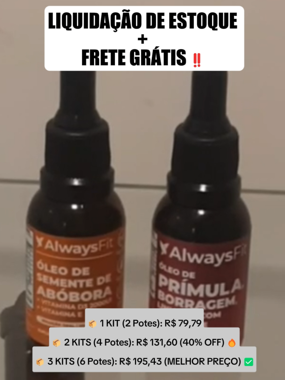 Economize da melhor forma possível nos Kits viral do óleo de semente de abóbora e composto meno da AlwaysFit + Frete Grátis do TikTok Shop. 