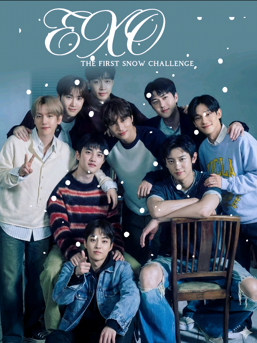 FINALLY!! EXO the first snow challenge from one by one to we are one 😭 #EXO #weareoneexo #weareone #firstsnowchallenge #christmassong 