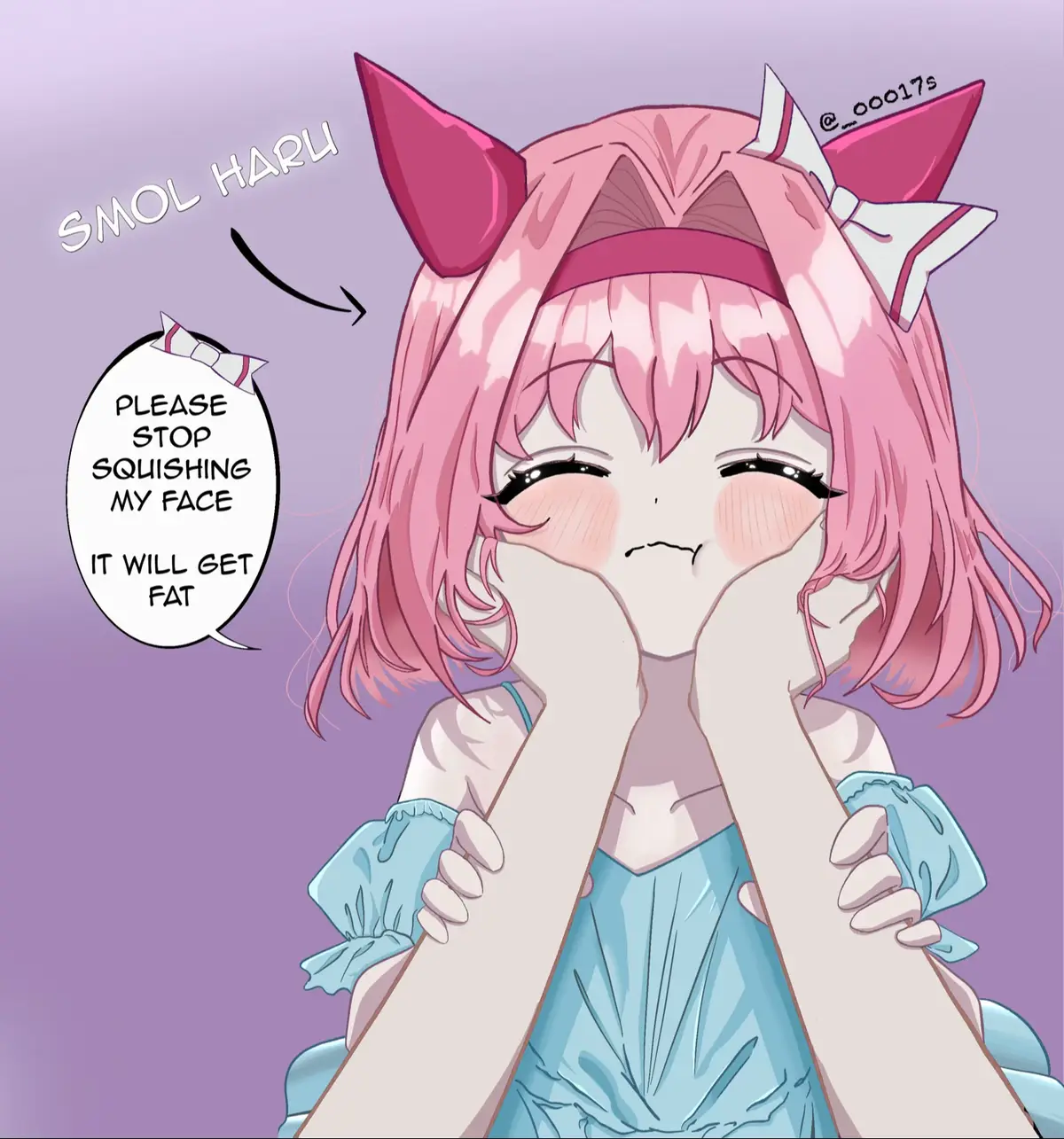 The Final Boss Daughter  the actual daughter is here (NOT her daughter, the actual haru but smol) also mama akitsu teio is here(well just the hands)  she is daughter sized so she will remain THE daughter for eternity #umamusume #umamusumeprettyderby #haruurara #comicstyle #motherdaughter 