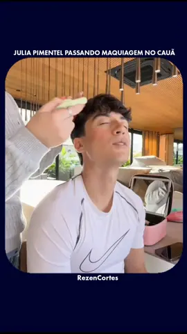 Julia Pimentel passando maquiagem no Cauã Souza #fyy #fyp #juliapimentel #cauasouza #polemica 