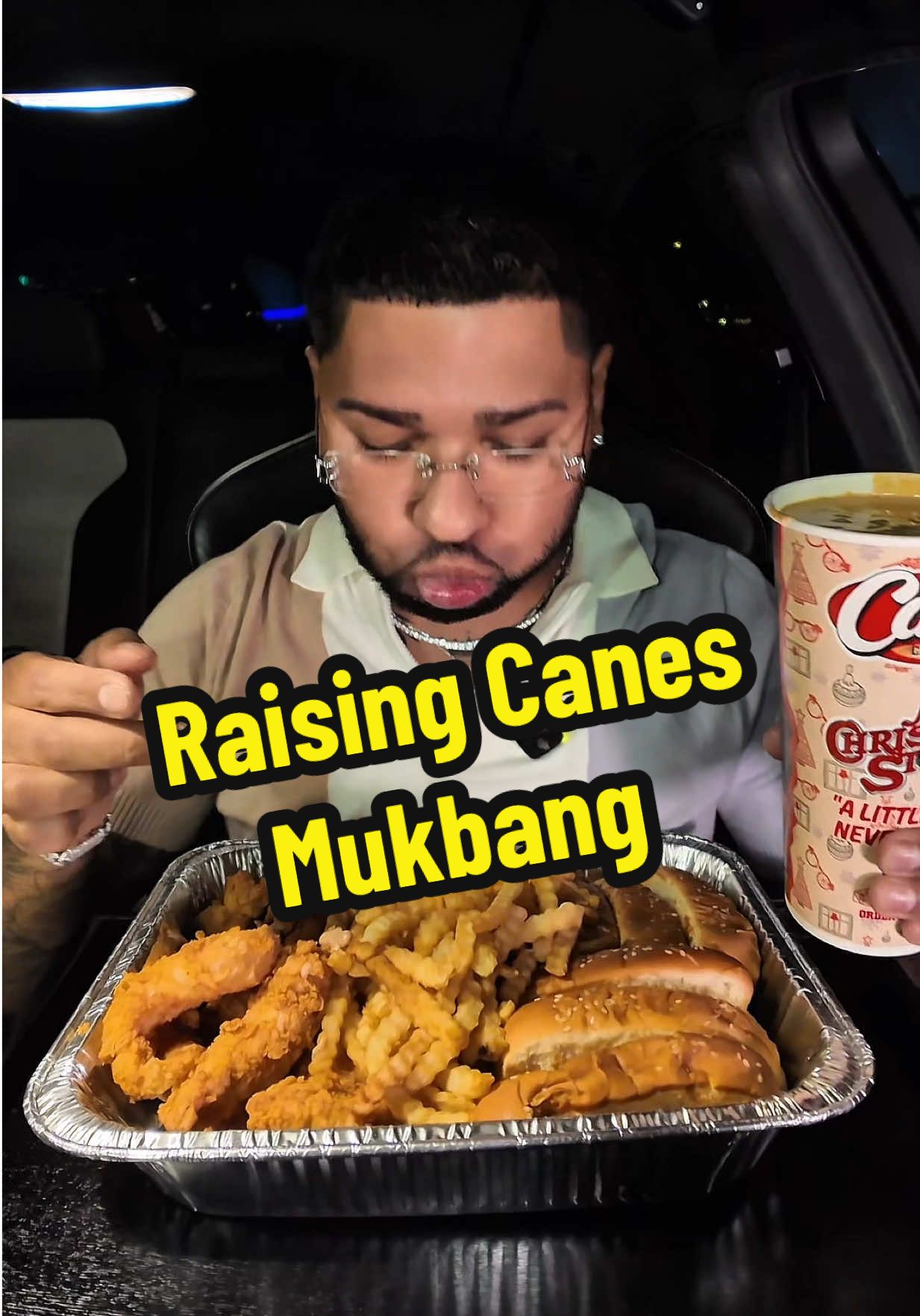 Raising Canes mukbang #asmr #Foodie #eatwithme 
