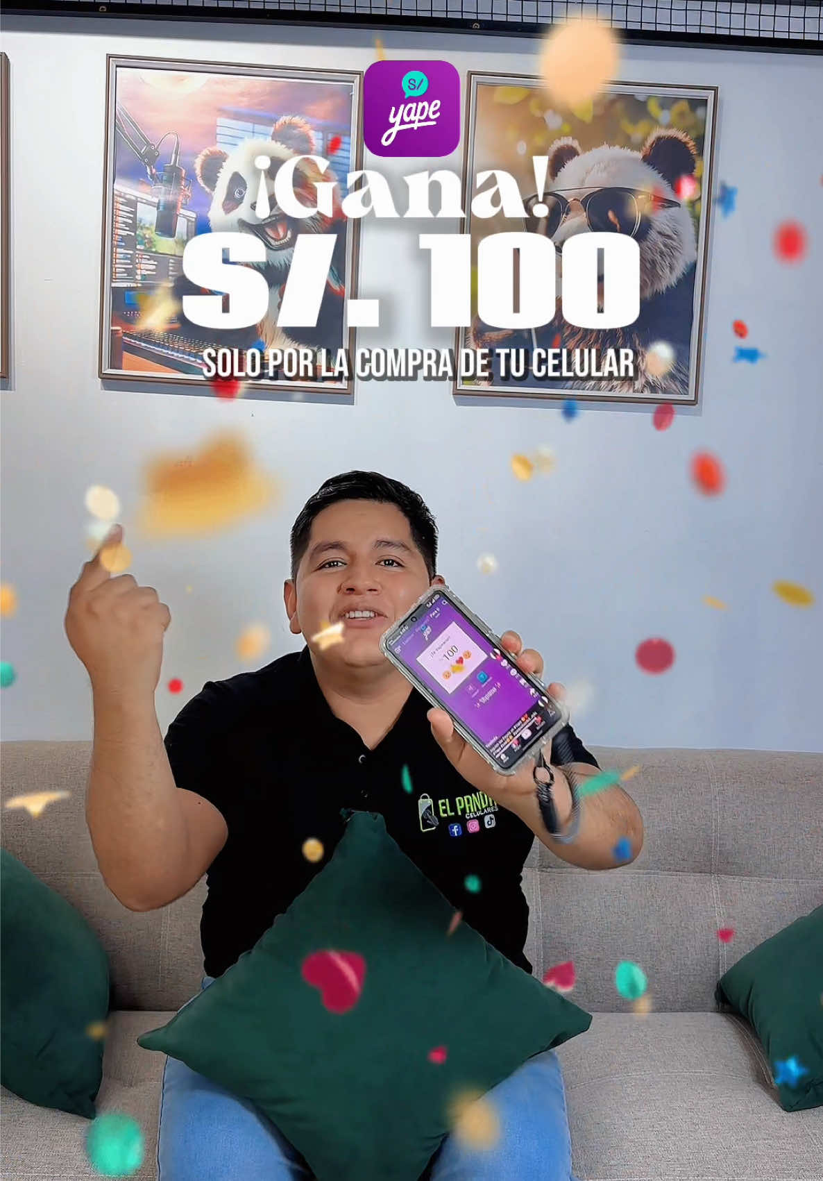 🎉 ¡GRAN YAPE DE S/100! 🎉 Por la compra de tu celular nuevo, recibe S/100 de Yape totalmente gratis. 🔥 ¡No te pierdas esta oportunidad! ¡Gana ya! 🔥 #elpandacelulares #yape #celularesacredito #ayacucho #promonavideña 
