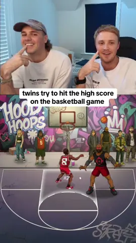 twins try to hit the high score on the basketball game #blokes #basketball #kickstreaming 