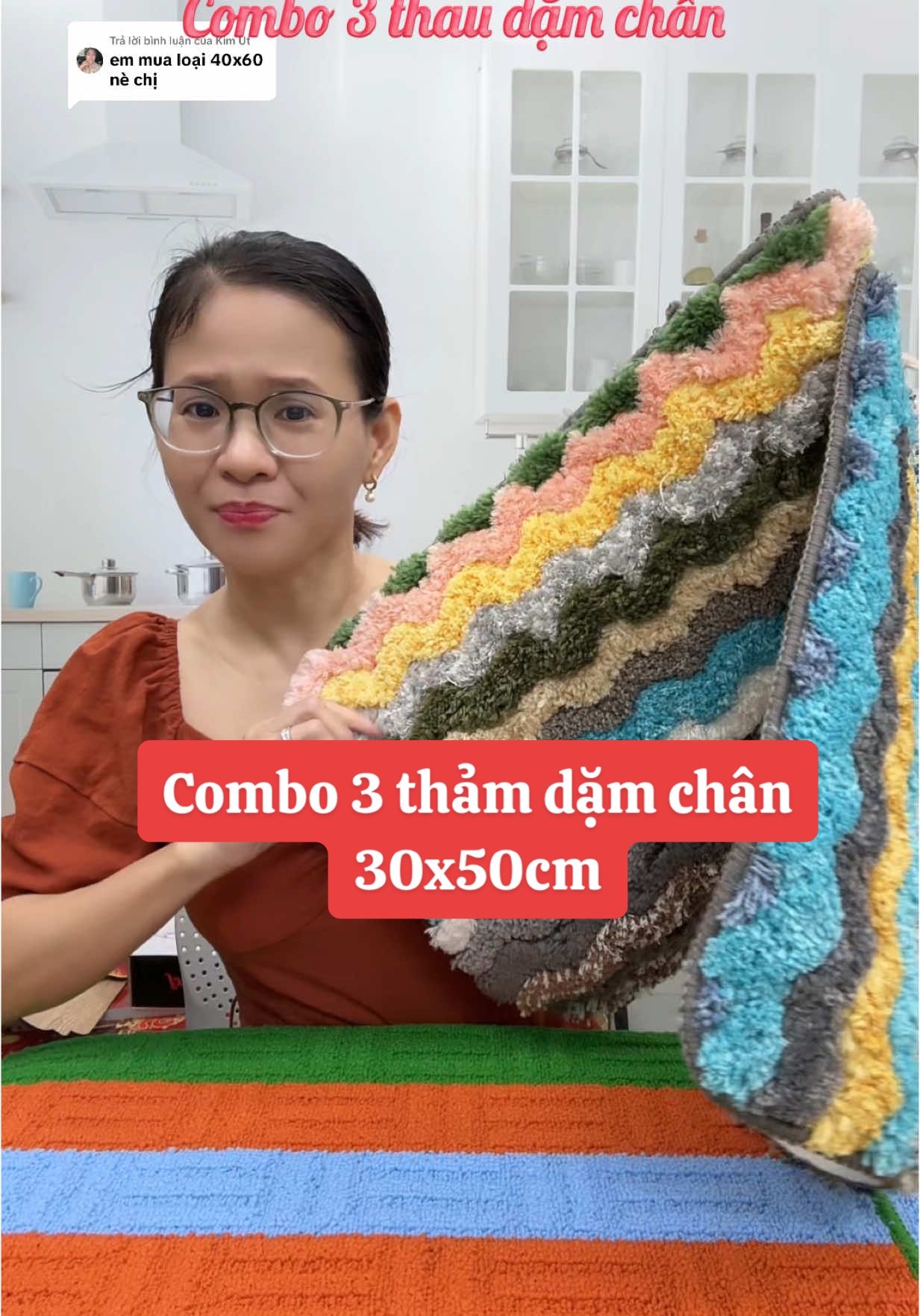 Trả lời @Kim Út Combo 3 thảm dặm chân #giadungphuclong #salevuichotnam #sale1212 #thamdamchan #thamchuichan 