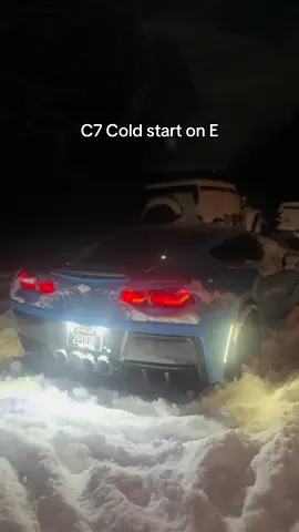 Little different post. Let this find the right audience. Wish you could hear how loud this thing actually is. #fyp #corvette #coldstart #snow #cars 