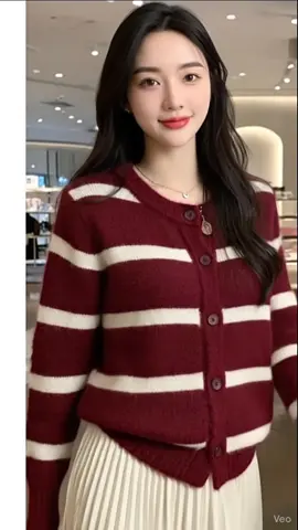 Áo len cardigan nữ kẻ sọc form rộng hottrend dành cho các nàng #áolencardigankẻsọc #áokhoachottrend #trending #xuhuong 