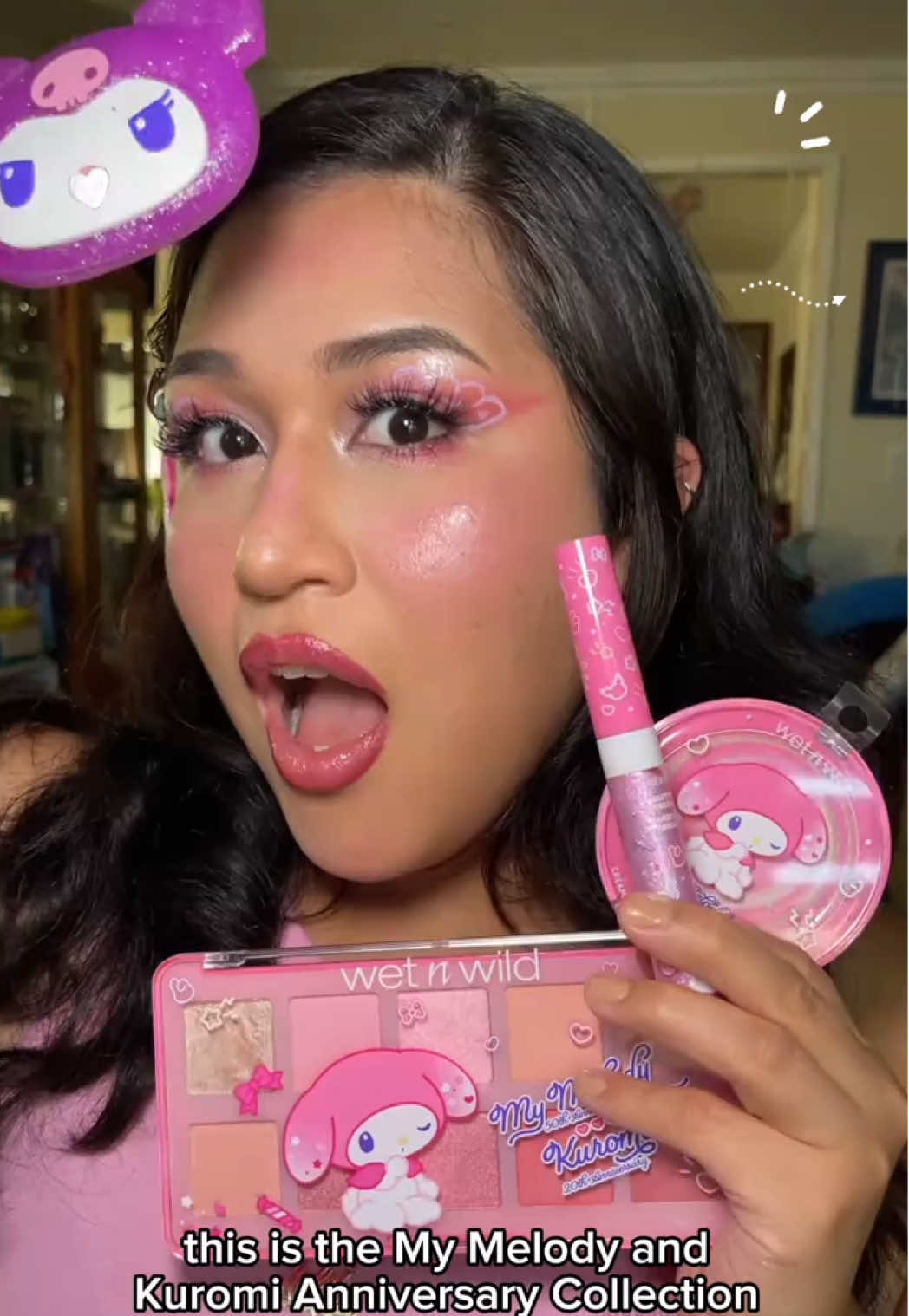 @Yefri Areli | ✨ Latina Creator ⁠ ASMR + our @sanrio My Melody & Kuromi collection PR Box = this adorable glam 🩷⁠ ⁠ ⁠This collectible box is the perfect holiday gift for anyone who loves My Melody & Kuromi 💝 ⁠ ⁠ Shop our My Melody & Kuromi collection NOW online & in-store @walmart @ultabeauty @cvspharmacy & wetnwildbeauty.com #wetnwildbeauty #mymelodyandkuromi #sanrio  