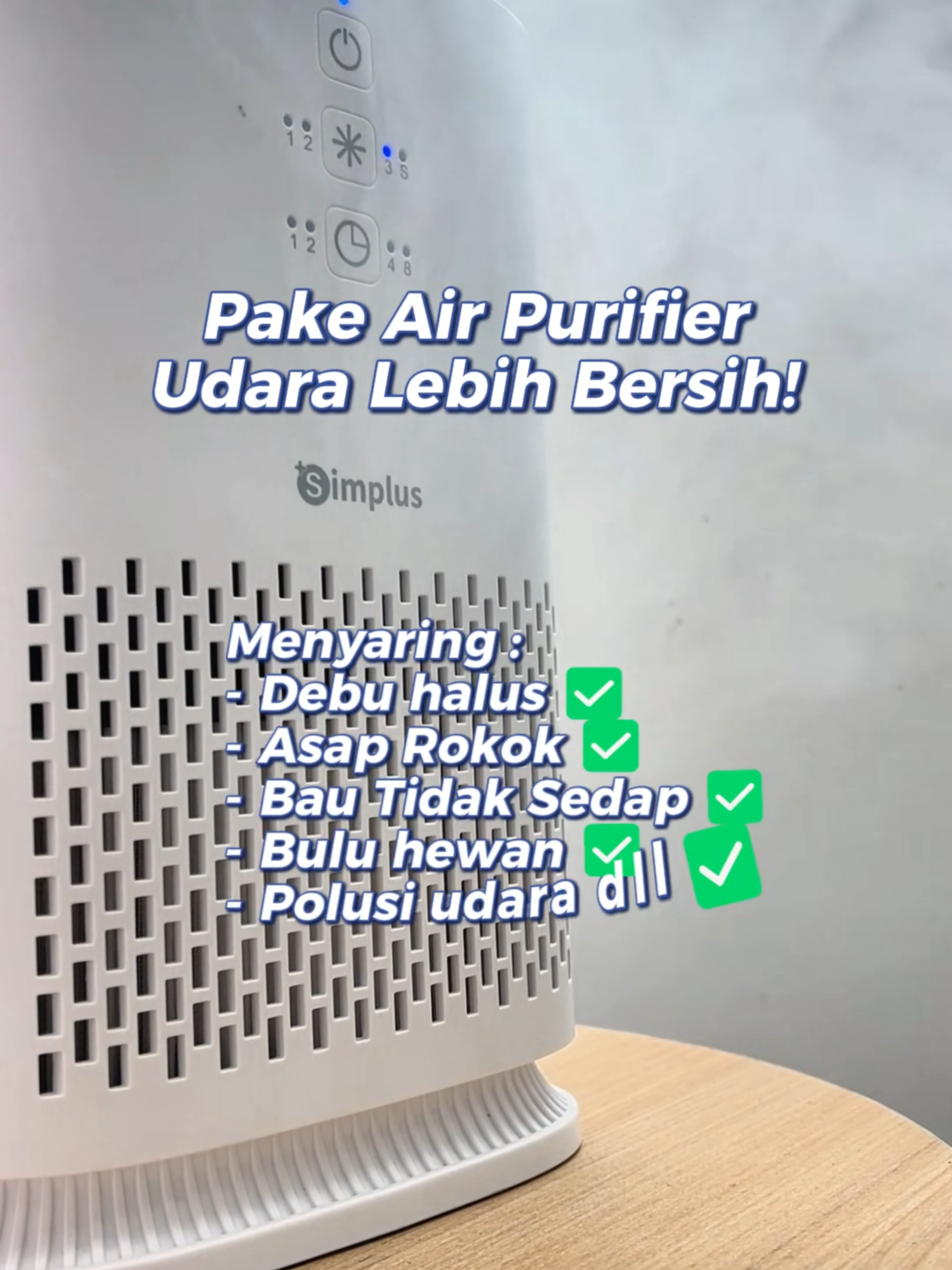 Pake Air Purifier Udara Lebih Bersih! #simplus #simplusid #airpurifier #filterudara #udarabersih