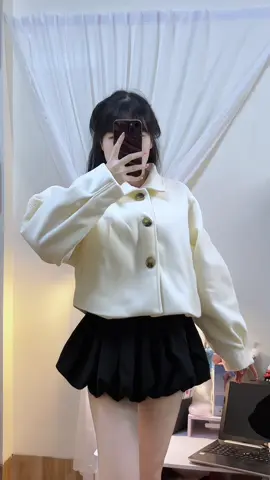 áo lên form cute lắm mấy ní, mặc ấm nữa cơ 🥰🥰#tiemdonhamen #áodạ #aokhoacnu #thoitrangnu #fyp 