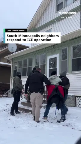 Nearly two dozen community members surrounded a house on the 3100 block of Park Avenue in Minneapolis when Homeland Security Investigations officers detained an East African man. The man was detained in an apparent immigration action on Thursday afternoon. MPR News
