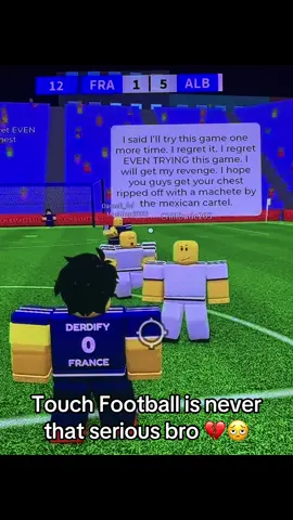 Chill out bro 🥀😭 #touchfootball #fypviral #robloxfyp #itsnotthatserious #fyp 