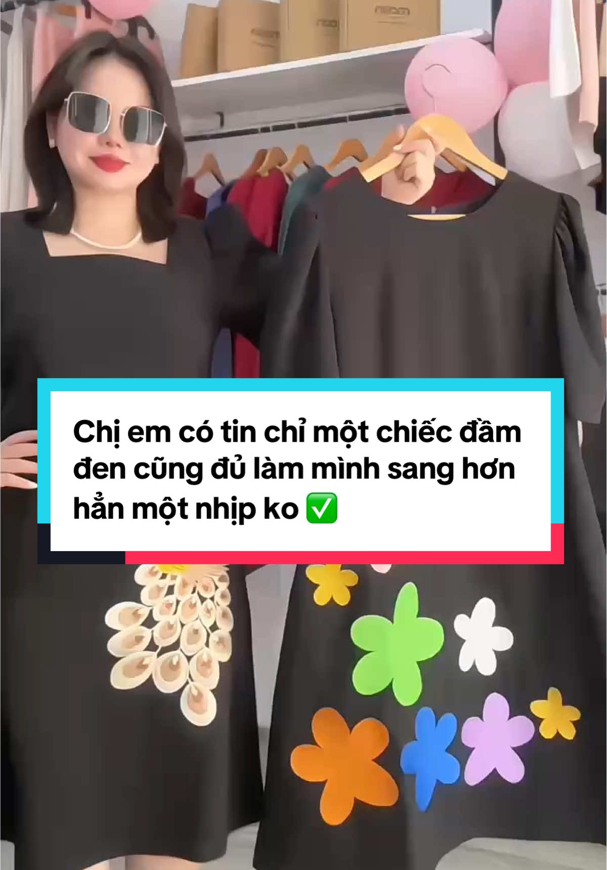 Chị em có tin chỉ một chiếc đầm đen cũng đủ làm mình sang hơn hẳn một nhịp ko ✅ #dambigsize #damthietke #damtrungnien 