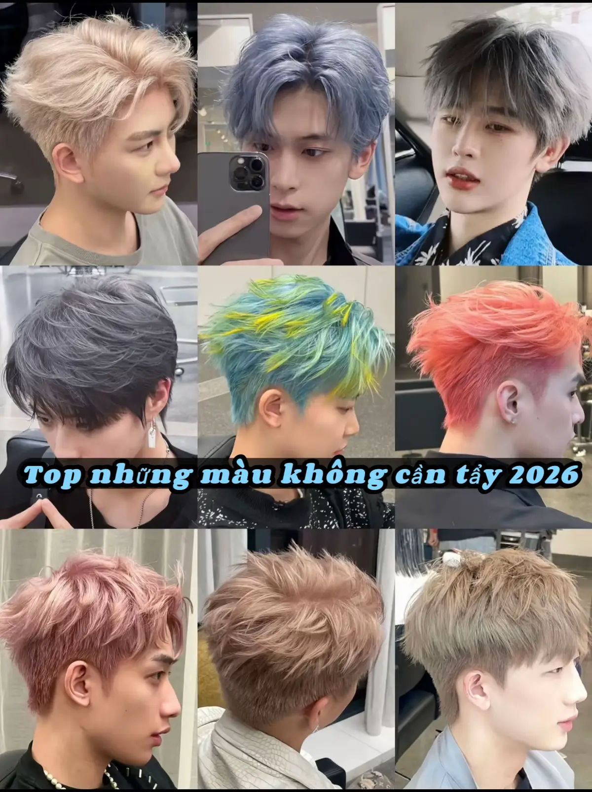 Tổng hợp màu tóc không tẩy hot 2026🔥#thinhhanh #boss86 #viral #tocnamphanthiet #xh #myhair #fyp 