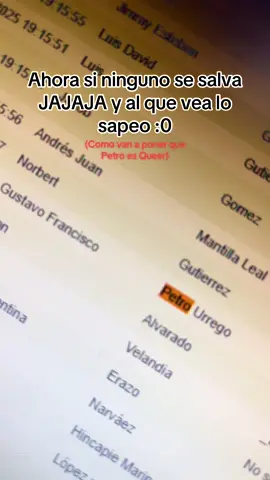 Ni Petro se salva Jajajaj como van a poner que es Queer jajajaja ameee #excel #listadeinfieles #infieles 