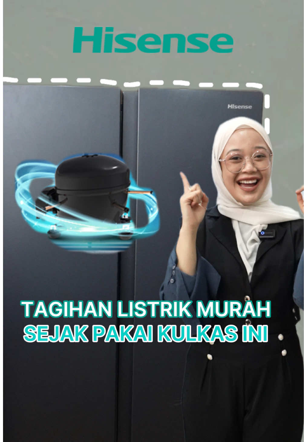 Kulkas kalian udah inverter beluuummm?? 😋 Kalau belum, itu artinya buat kalian pindah ke kulkas Hisense side by side satu ini! 😏 #kulkassidebyside #kulkashematenergi #hisense #kulkasinverter #promotiktok 