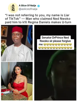 A Nigerian TikTok user who earlier made a viral allegation involving Senator Ned Nwoko and Regina Daniels has now withdrawn his claim in a new video. The man stated that his content was not directed at the Senator, adding that he “lies online for entertainment” and never mentioned Nwoko’s name nor used his image in the original post. His U-turn comes shortly after Ned Nwoko released a statement confirming that security agencies, including the DSS and Police, have been notified about the circulating allegation. The TikTok user has publicly apologised and asked for forgiveness. #ASliceOfNaija #NedNwoko #ReginaDaniels