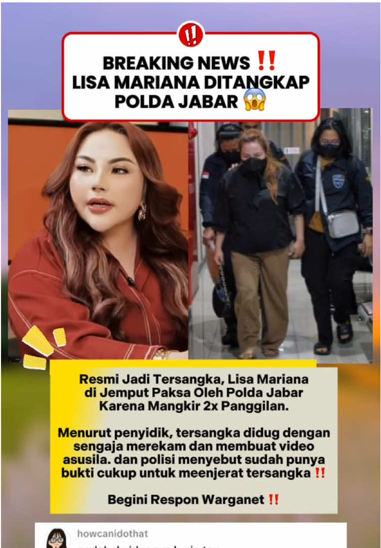 Lisa Mariana Ditahan #terbaru #beritaterkini #foryou #lisamariana #masukberanda 