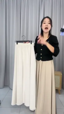 Skirt A Line Panjang Maxi Pinggang Tinggi Satin (Max 100KG) Fit Wanita